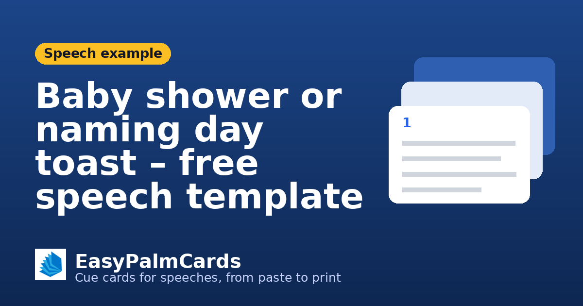 Baby shower or naming day toast – free speech template