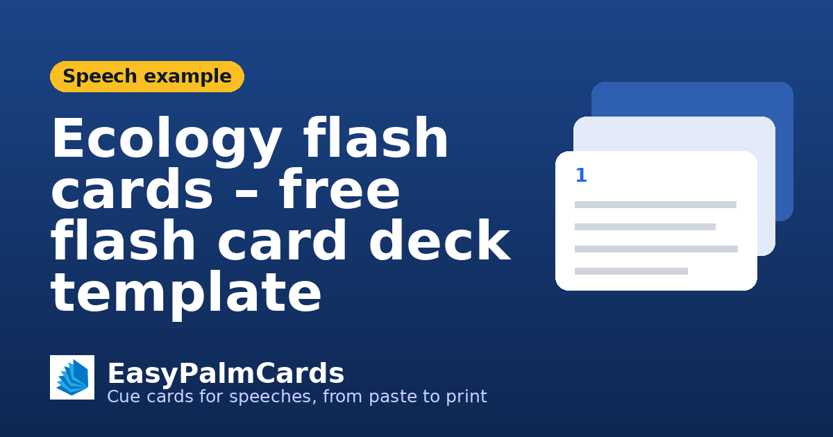 Ecology flash cards – free flash card deck template