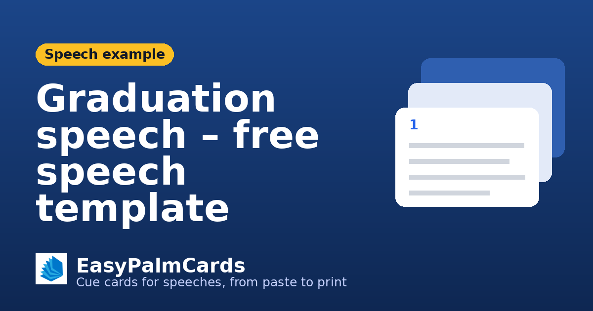 Graduation speech – free speech template | EasyPalmCards