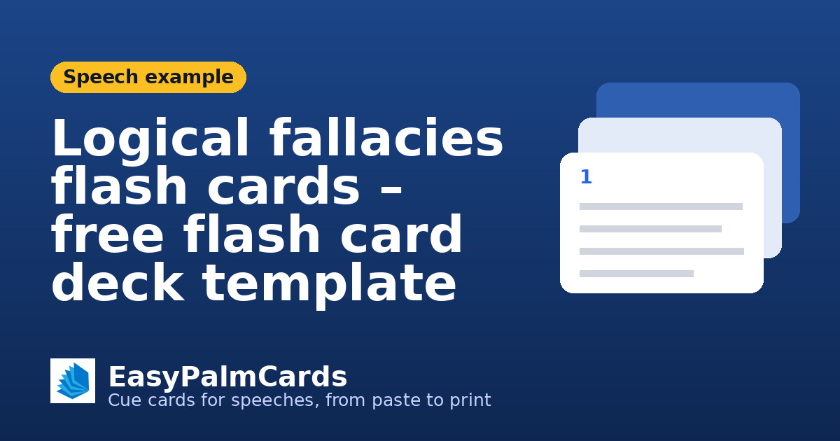 Logical fallacies flash cards – free flash card deck template