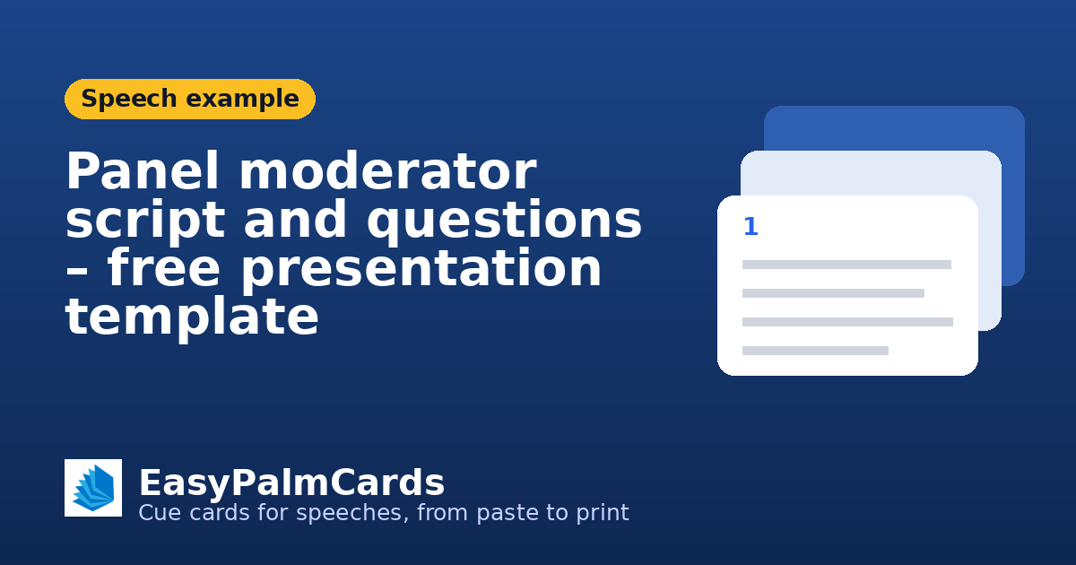 Panel moderator script and questions – free presentation template