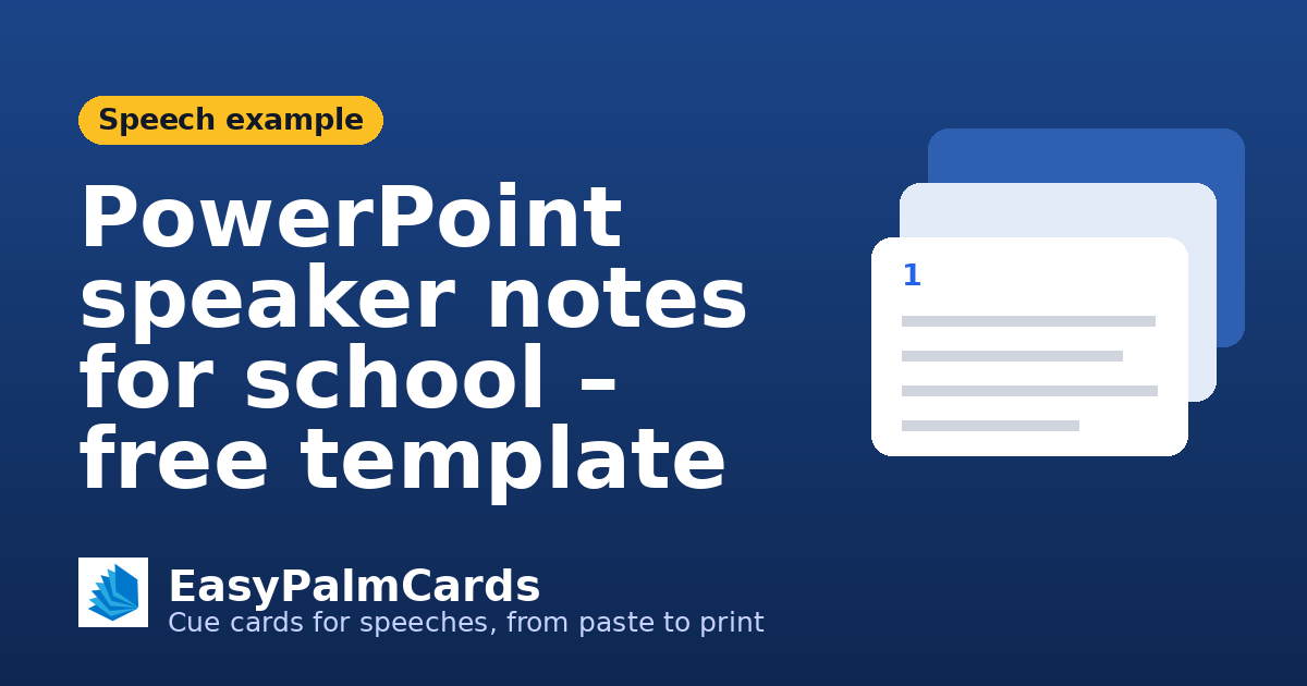 PowerPoint speaker notes for school – free template