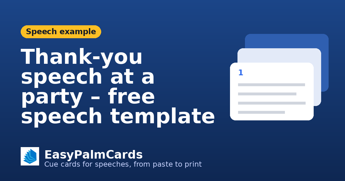 Thank-you speech at a party – free speech template