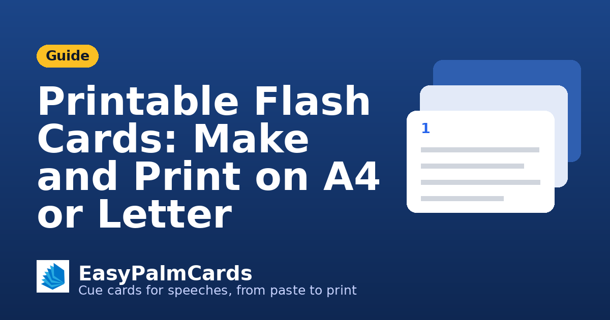 Printable Flash Cards: Make and Print on A4 or Letter