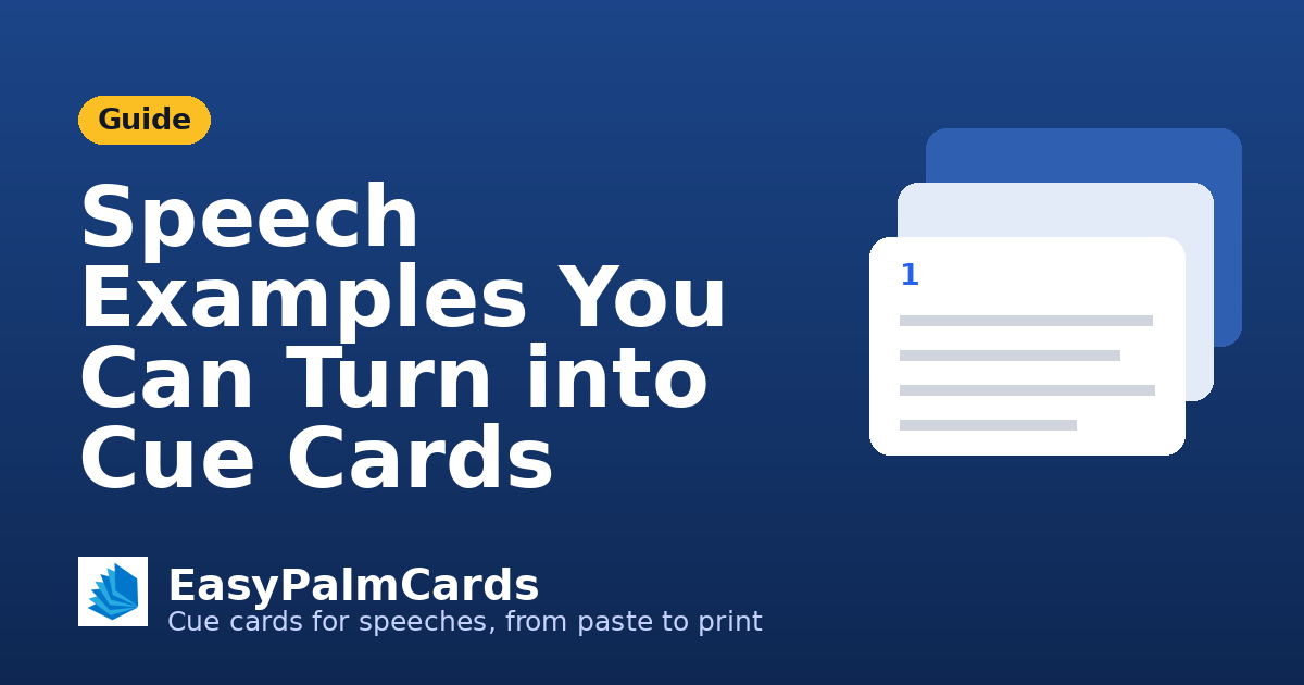 Speech Examples You Can Turn into Cue Cards | EasyPalmCards