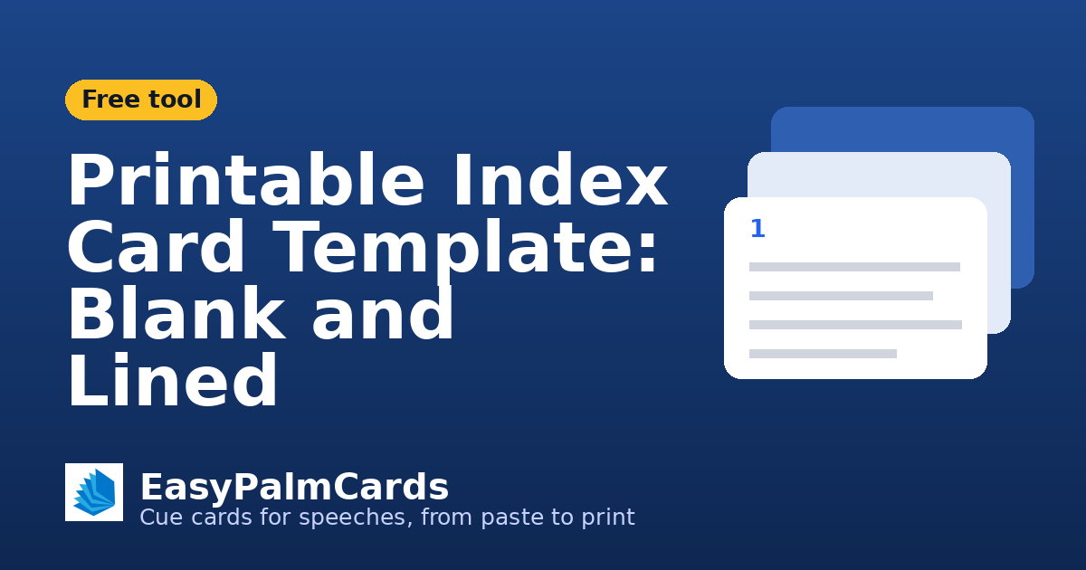 Printable Index Card Template: Blank and Lined | EasyPalmCards